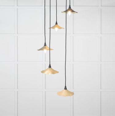 Click Here To Enlarge This Photo Of 49728STU From the Anvil Smooth Brass Flora Cluster Pendant in Tump