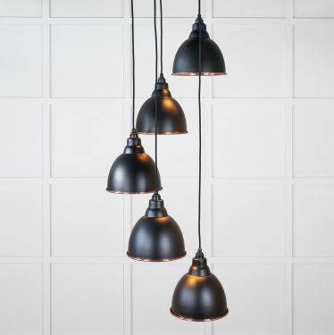 Click Here To Enlarge This Photo Of 49736SEB From the Anvil Smooth Copper Brindley Cluster Pendant in Elan Black