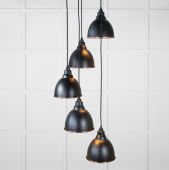 49736SEB From the Anvil Smooth Copper Brindley Cluster Pendant in Elan Black