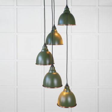 Click Here To Enlarge This Photo Of 49736SH From the Anvil Smooth Copper Brindley Cluster Pendant in Heath