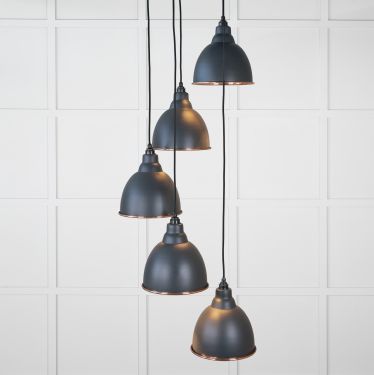 Click Here To Enlarge This Photo Of 49736SSO From the Anvil Smooth Copper Brindley Cluster Pendant in Soot