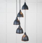 49736SSO From the Anvil Smooth Copper Brindley Cluster Pendant in Soot