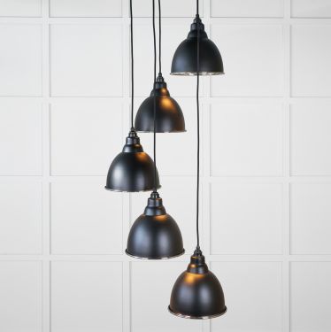 Click Here To Enlarge This Photo Of 49737SEB From the Anvil Smooth Nickel Brindley Cluster Pendant in Elan Black