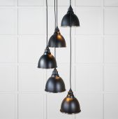 49737SEB From the Anvil Smooth Nickel Brindley Cluster Pendant in Elan Black