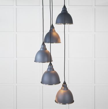 Click Here To Enlarge This Photo Of 49737SSL From the Anvil Smooth Nickel Brindley Cluster Pendant in Slate