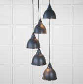 49737SSO From the Anvil Smooth Nickel Brindley Cluster Pendant in Soot