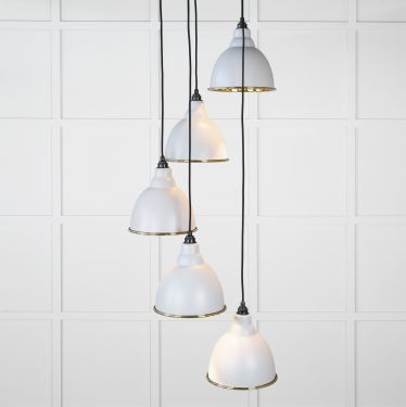 Click Here To Enlarge This Photo Of 49738SBI From the Anvil Smooth Brass Brindley Cluster Pendant in Birch