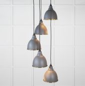 49738SBL From the Anvil Smooth Brass Brindley Cluster Pendant in Bluff