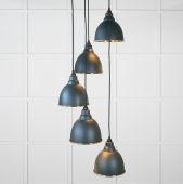 49738SDI From the Anvil Smooth Brass Brindley Cluster Pendant in Dingle