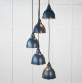 49738SDU From the Anvil Smooth Brass Brindley Cluster Pendant in Dusk