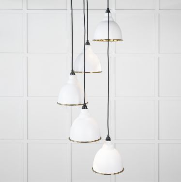 Click Here To Enlarge This Photo Of 49738SF From the Anvil Smooth Brass Brindley Cluster Pendant in Flock