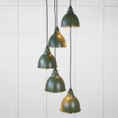 49738SH From the Anvil Smooth Brass Brindley Cluster Pendant in Heath