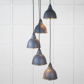 49738SSL From the Anvil Smooth Brass Brindley Cluster Pendant in Slate