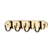 V1079-PB Heritage Brass Coat Hooks on Plate Polished Brass Finish