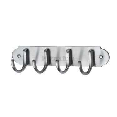 Click Here To Enlarge This Photo Of V1079-SC Heritage Brass Coat Hooks on Plate Satin Chrome Finish