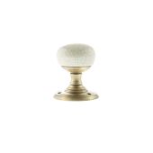 Atlantic - OE59CMKCAB Old English 'Skipton' Porcelain Cream Crackle Door Knob on Face Fix Rose – Antique Brass