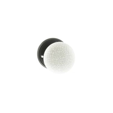 Click Here To Enlarge This Photo Of Atlantic - OE59CMKWHMB Old English 'Skipton' Porcelain White Crackle Door Knob on Face Fix Rose – Matt Black