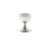 Atlantic - OE59CMKWHPC Old English 'Skipton' Porcelain White Crackle Door Knob on Face Fix Rose – Polished Chrome
