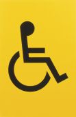 AR607D Hoppe Arrone 100mm x 150mm Disabled Sign - (Nylon) Yellow - 8508001