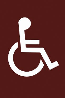 Click Here To Enlarge This Photo Of AR607D Hoppe Arrone 100mm x 150mm Disabled Sign - (Nylon) Claret - 8507931