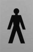 AR607M Hoppe Arrone 100mm x 150mm Male Sign - (Nylon) Dove Grey - 8508099