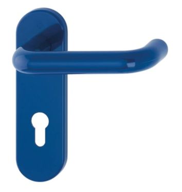 Click Here To Enlarge This Photo Of K138/353K (AR600/23-72) Hoppe Arrone Euro Profile Levers 72mm Centres on Radius Plate - (Nylon) Midnight Blue - 11570106