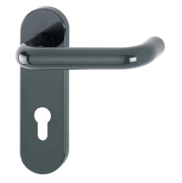Click Here To Enlarge This Photo Of K138/353K (AR600/23-72) Hoppe Arrone Euro Profile Levers 72mm Centres on Radius Plate - (Nylon) Anthracite Grey - 11570118