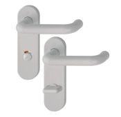 K138/353K (AR600/23-78) Hoppe Arrone Bathroom Levers 78mm Centres on Radius Plate - (Nylon) Dove Grey - 11571421