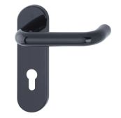 K138/353K (AR600/23-72) Hoppe Arrone Euro Profile Levers 72mm Centres on Radius Plate - (Nylon) Black - 11570064