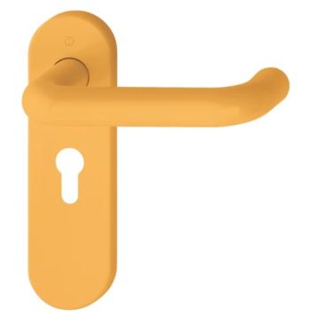Click Here To Enlarge This Photo Of K138/353K (AR600/23) Hoppe Arrone Euro Profile Levers 47.6mm Centres on Radius Plate - (Nylon) Yellow - 8566472