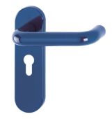 K138/353K (AR600/23) Hoppe Arrone Euro Profile Levers 47.6mm Centres on Radius Plate - (Nylon) Cobalt Blue - 8566479