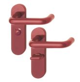 K138/353K (AR600/25) Hoppe Arrone Bathroom Levers 57mm Centres on Radius Plate - (Nylon) Red - 8566612