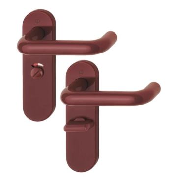 Click Here To Enlarge This Photo Of K138/353K (AR600/25) Hoppe Arrone Bathroom Levers 57mm Centres on Radius Plate - (Nylon) Claret - 8566619