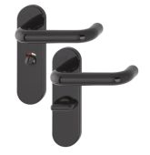 K138/353K (AR600/25) Hoppe Arrone Bathroom Levers 57mm Centres on Radius Plate - (Nylon) Black - 8566675