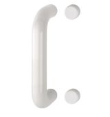 AR602/220BF Hoppe D' Handle Ø 34mm x 220mm Centres Pull Handle Bolt Fix - (Nylon) Diamond White