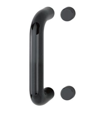 Click Here To Enlarge This Photo Of AR602/220BF Hoppe D' Handle Ø 34mm x 220mm Centres Pull Handle Bolt Fix - (Nylon) Black