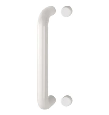 Click Here To Enlarge This Photo Of AR602/300BF Hoppe D' Handle Ø 34mm x 300mm Centres Pull Handle Bolt Fix - (Nylon) Diamond White