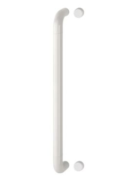 Click Here To Enlarge This Photo Of AR602/600BF Hoppe D' Handle Ø 34mm x 600mm Centres Pull Handle Bolt Fix - (Nylon) Diamond White