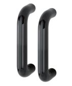 AR602/220BB Hoppe D' Handle Ø 34mm x 220mm Centres Pull Handle Back To Back - (Nylon) Black