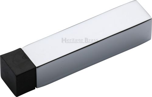 Click Here To Enlarge This Photo Of V1084-PC Heritage Brass Door Stop Square Wall Mounted Design Polished Chrome Finish