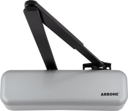 Click Here To Enlarge This Photo Of AR6900-D-SE Hoppe Arrone Size 2-4 Overhead Door Closer - Silver with Black arm (87105981)