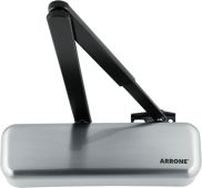 AR6900-D-SSS Hoppe Arrone Size 2-4 Overhead Door Closer - Satin Stainless Steel with Black arm (87105984)