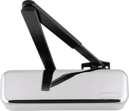 Click Here To Enlarge This Photo Of AR6900-D-PSS Hoppe Arrone Size 2-4 Overhead Door Closer - Polished Stainless Steel with Black arm (87105985)