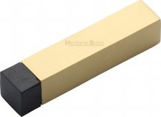 V1084-SB Heritage Brass Door Stop Square Wall Mounted Design Satin Brass Finish