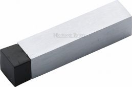 V1084-SC Heritage Brass Door Stop Square Wall Mounted Design Satin Chrome Finish