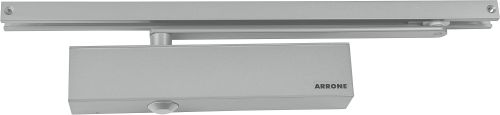 Click Here To Enlarge This Photo Of AR8209-SE Hoppe Arrone Size 2-4 Overhead Surface Mounted Slide Arm Door Closer - Silver (87116128)