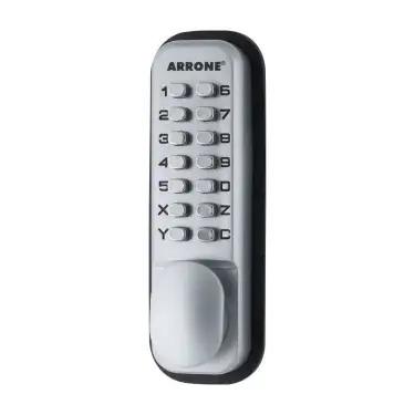 Click Here To Enlarge This Photo Of AR195MC Hoppe Arrone Push Button Digital Lock c/w Holdback - Matt Chrome (87128205)