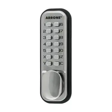 Click Here To Enlarge This Photo Of AR195SSS Hoppe Arrone Push Button Digital Lock c/w Holdback - Satin Stainless Steel (87133986)