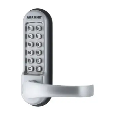 Click Here To Enlarge This Photo Of AR515-MC-PK Hoppe Arrone Lever Operated Mechanical Push Button Digital Lock for use with Panic Hardware - Matt Chrome (87138500)