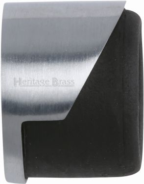 Click Here To Enlarge This Photo Of V1088-SC Heritage Brass Door Stop Round Floor Mounted Design Satin Chrome Finish
